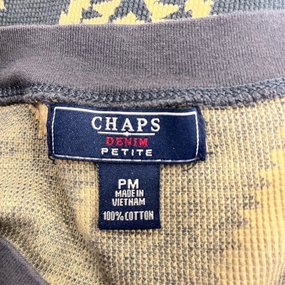 CHAPS Tribal Print Thermal Top - Picture 3 of 4